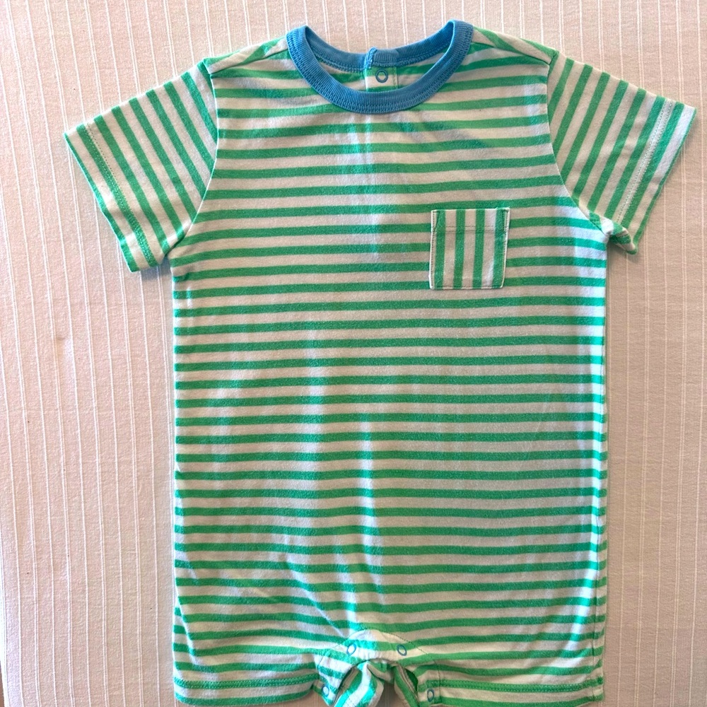 Primary Short Sleeve Romper with Pocket